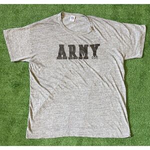 Vintage Russell Athletic Army Shirt Men’s 2XL 80s Made In USA Gray Single Stitch